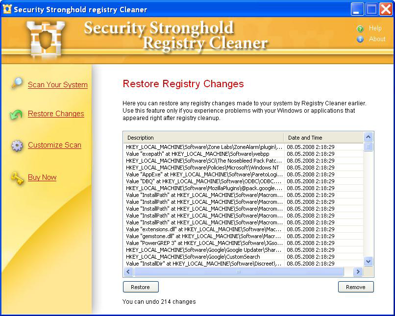 program to clean registry