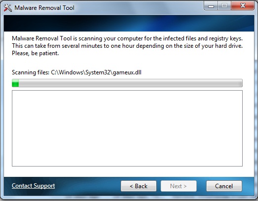 Malware Removal Tool 1.0 screenshot