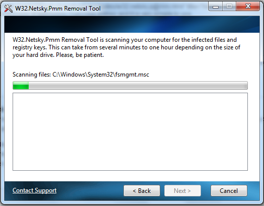 Netsky Removal Tool screen shot