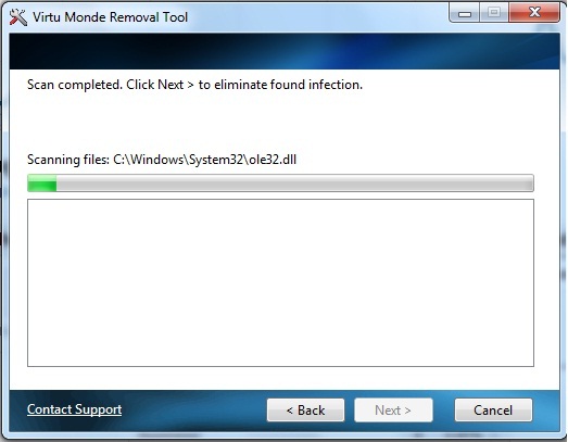 Virtumonde Removal Tool 1.0 screenshot