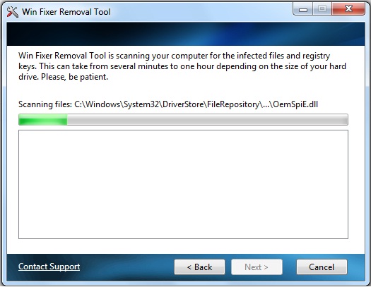 Winfixer Removal Tool 1.0 screenshot