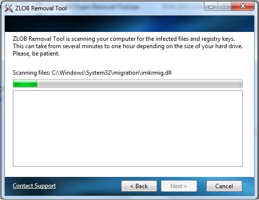 Zlob Removal Tool 1.0 screenshot