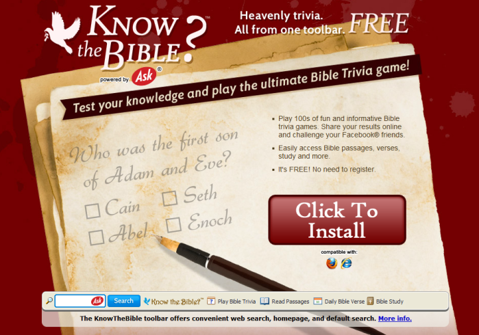 BibleTriviaTime Toolbar