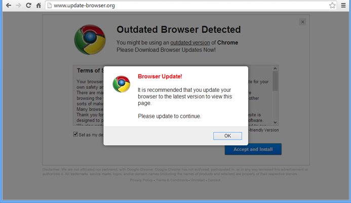 Fake Chrome Update Virus