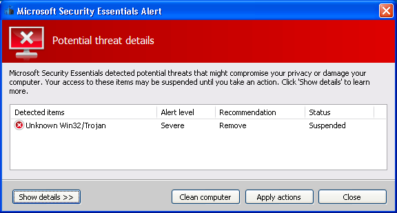 Fake Microsoft Security Essentials