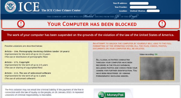 ICE Cyber Crimes Center Block Virus