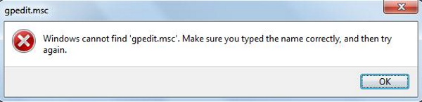 cant open gpedit.msc windows 7